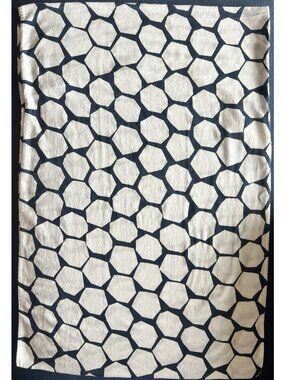 Ikea FLONG Pillowcase Standard  Navy White Geometric 100% Cotton Bedding 30 x 20